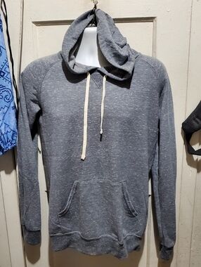 Men's Gray Hooded Pullover Sweatshirt Size S